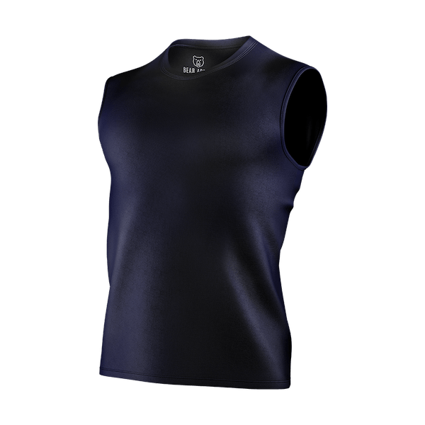 Navy Blue Sleeveless T-shirt - Bear Appeal