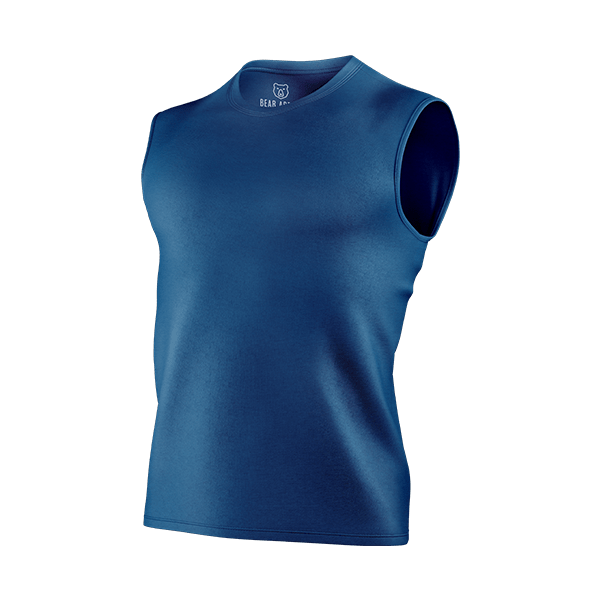 carbon blue sleeveless t-shirt